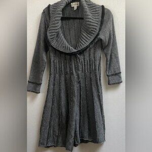 Joseph Ribkoff alpaca wool cowl neck textured sweater midi cardigan dresss Sz 12